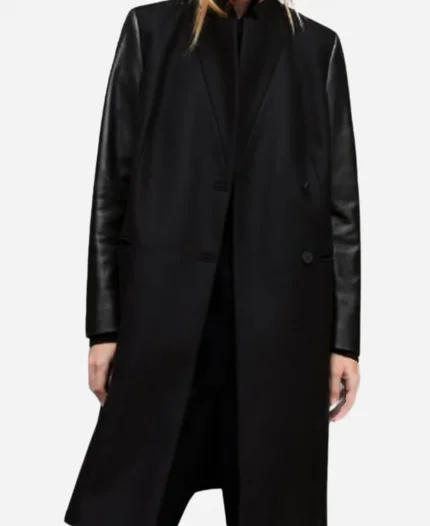 Nina Chase Tv Series FBI Most Wanted Season 06 Shantel VanSanten Long Coat With Leather Sleeves