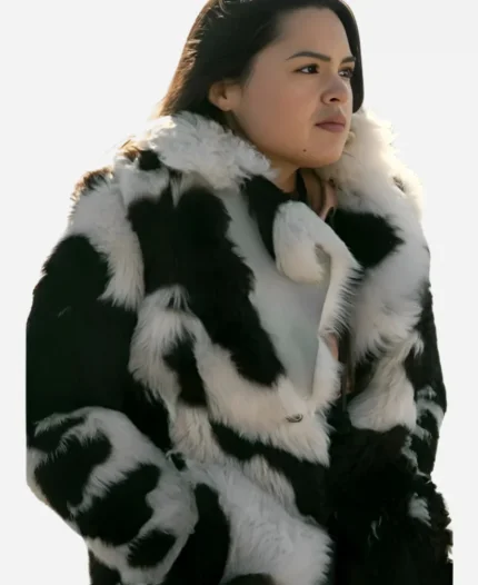 North of North 2025 Anna Lambe Cow Print Shearling Jacket