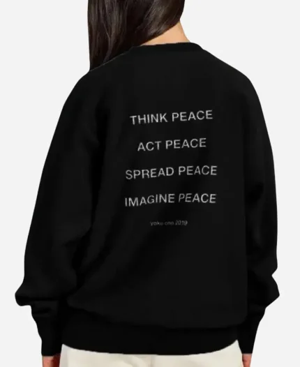 Peace Is Power Crewneck Black Pullover Sweatshirt For Unisex
