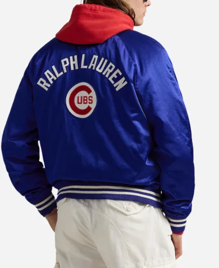 Polo Ralph Lauren Cubs Blue Satin Bomber Varsity Jacket