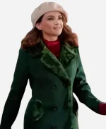 Rachael Leigh Cook Movie Rescuing Christmas 2023 Green Trench Coat