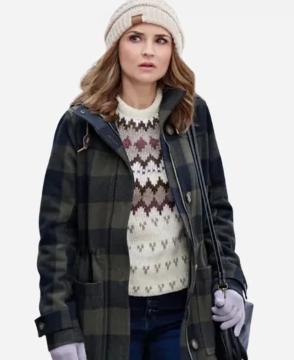 Rescuing Christmas 2023 Rachael Leigh Cook Plaid Coat