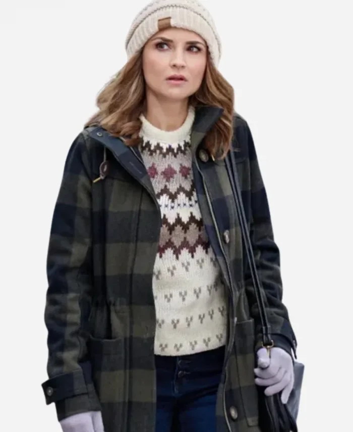 Rescuing Christmas 2023 Rachael Leigh Cook Plaid Coat