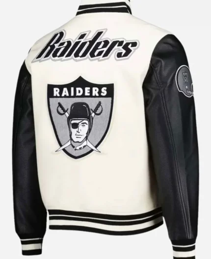 Retro Classic Rib Las Vegas Raiders Wool and Leather Varsity Jacket