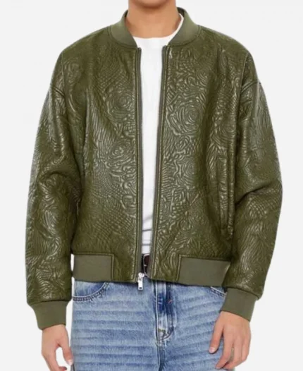 SWAT Green Embossed Bomber Jacket