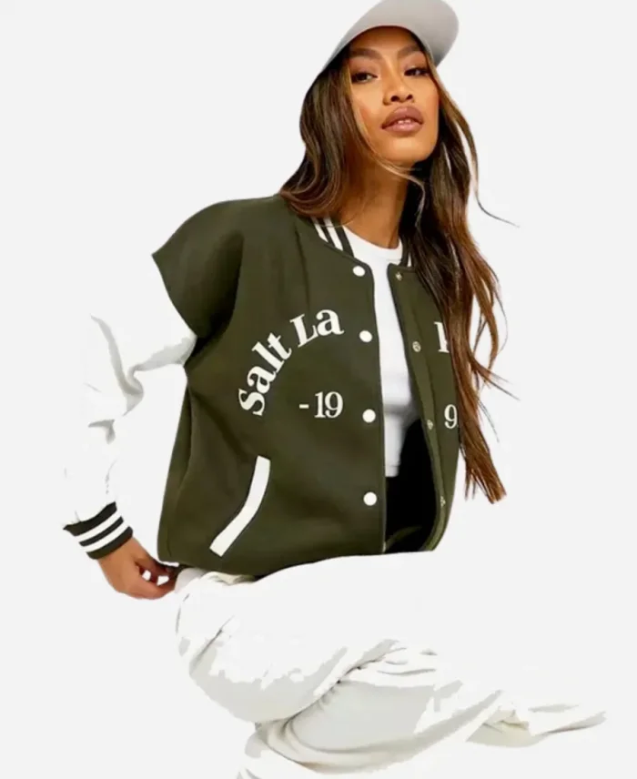Salt Lake Colour Block Bomber Varsity Jacket