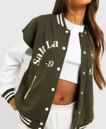 Salt Lake Colour Block Varsity Bomber Jacket