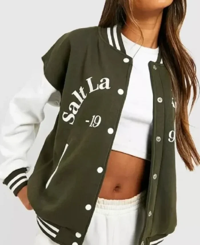 Salt Lake Colour Block Varsity Bomber Jacket