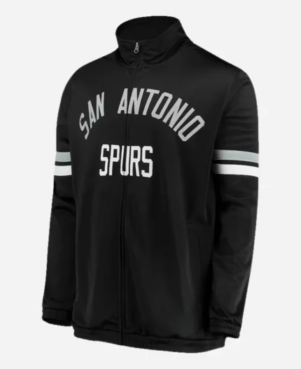 San Antonio Spurs G-III Sports by Carl Banks Veteran Full-Zip Black Track Jacket