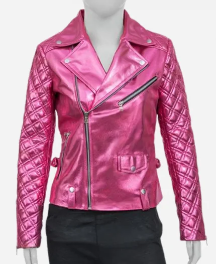 Sarah Shahi Pink Quilted Jacket