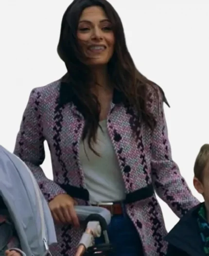 Sarah Shahi Pink Wool Coat