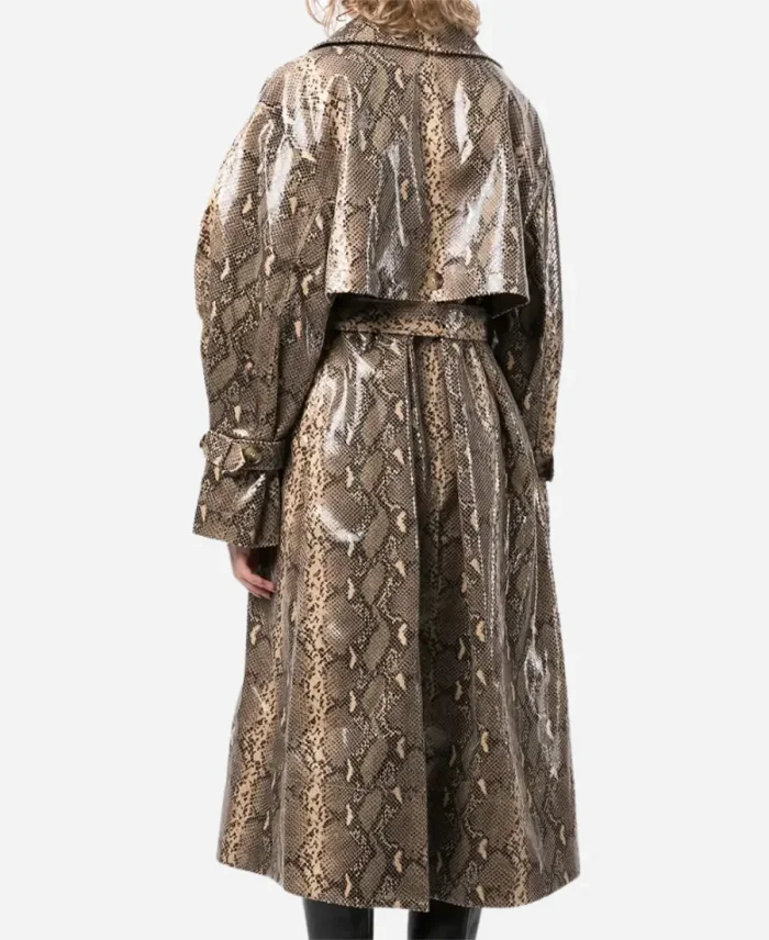 Selena Gomez NYC Oversized Snake Print Coat