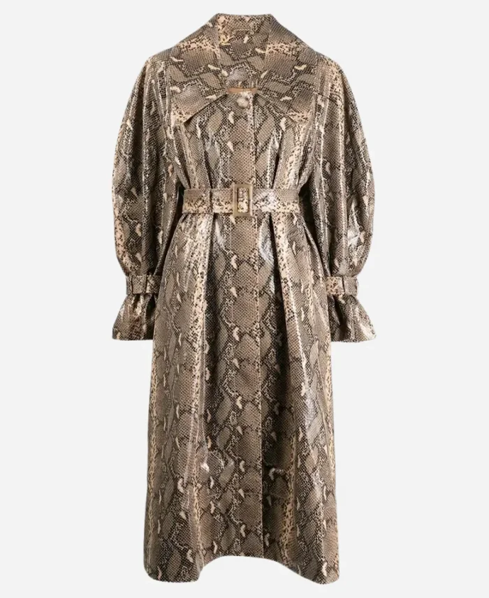 Selena Gomez NYC Snake Print Coat