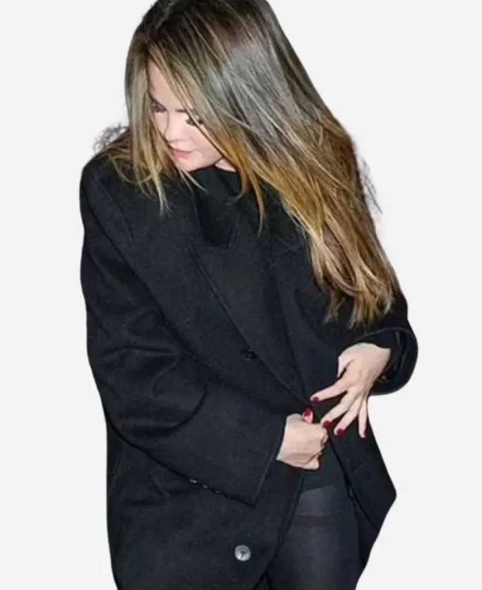 Selena Gomez Trench Black Coat