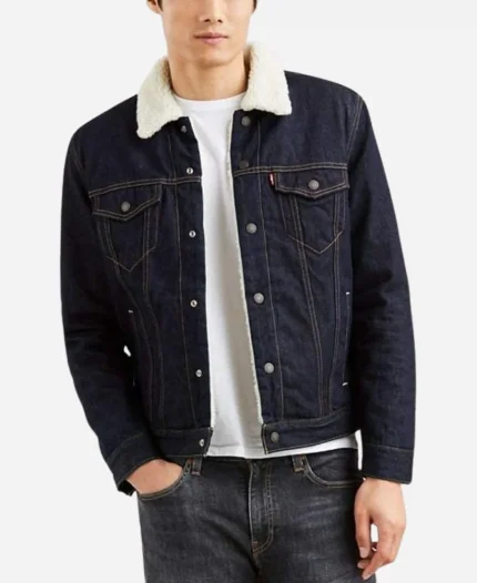 Shane Florence TV Series The Hunting Party 2025 Josh McKenzie Sherpa Denim Jacket