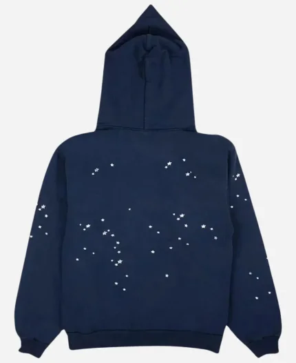 Sp5der Atlanta Navy Blue Pullover Hoodie For Unisex