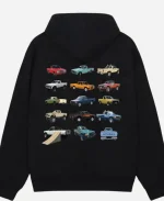 Stussy Pick Up Zip Black Hoodie For Unisex