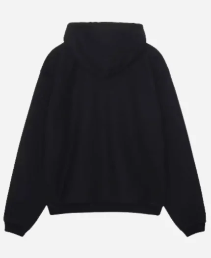 Stussy Sport Zip Pullover Black Hoodie For Sale