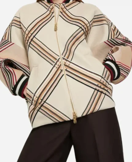 TV-Series Elsbeth Season 02 Plaid Double Zipper Bomber Jacket For Sale