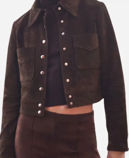 TV-Show After Midnight 2025 Taylor Tomlinson Brown Suede Jacket