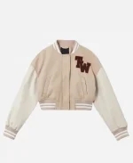 TW Colorblock Beige Varsity Jacket