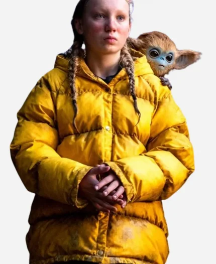 The Legend of Ochi 2025 Helena Zengel Yellow Puffer Jacket