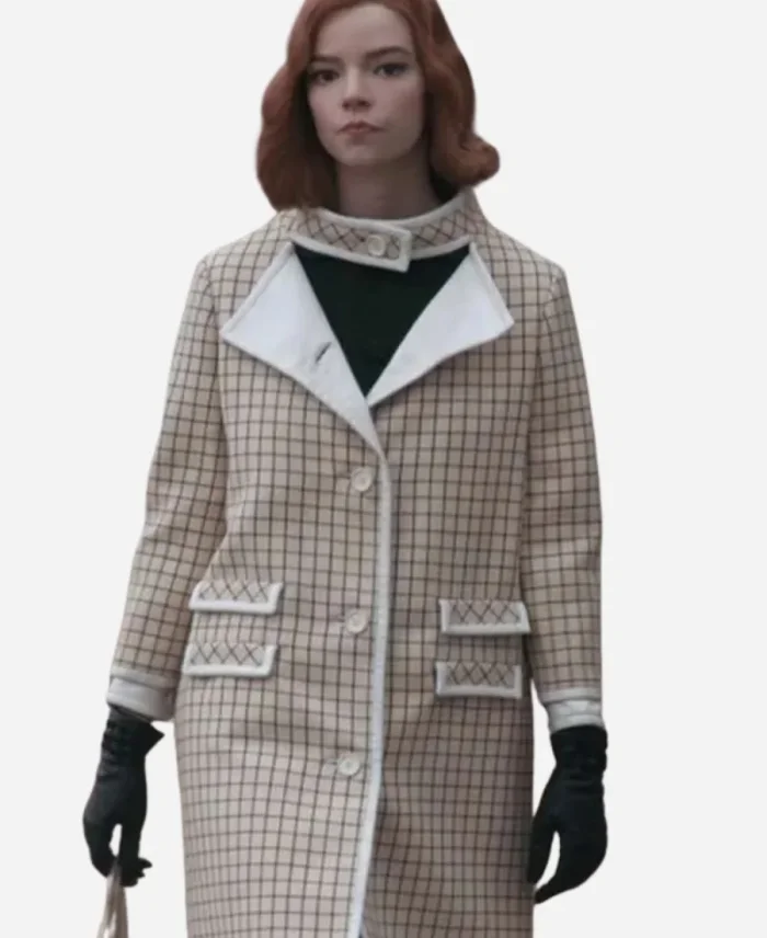 The Queen’s Gambit Anya Taylor-Joy Check Coat