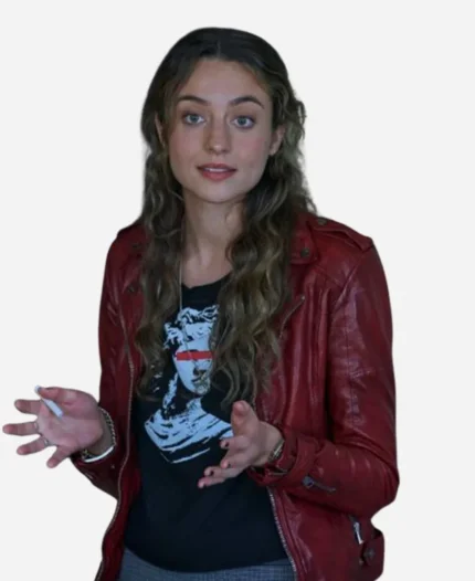 The Republic of Sarah Red Leather Jacket