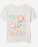 The Thundermans Undercover Kinley Cunningham Multicolor Smiley Print White T-Shirt