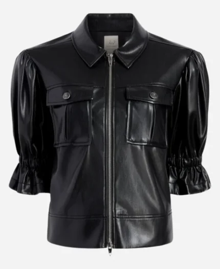 The View 2025 Joy Behar Black Leather Zipper Jacket Top For Sale