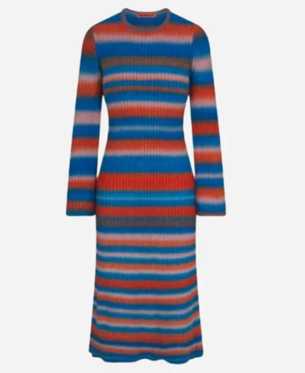 Tv Series Abbott Elementary Multicolor Striped Knit Dress