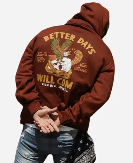 Unisex Better Days Oversized Brown Hoodie