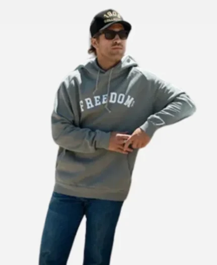 Unisex Freedom Grey Pullover Hoodie