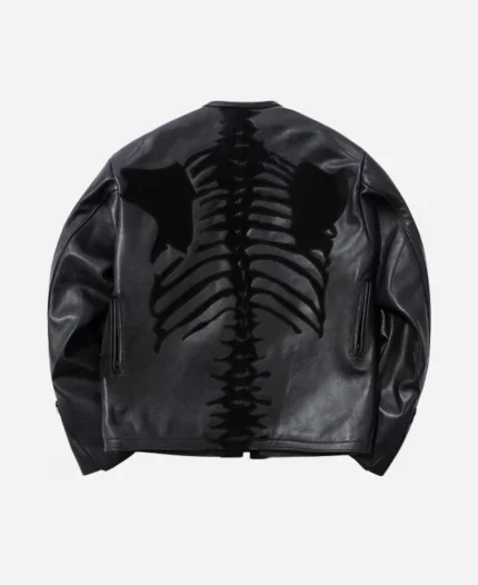 Vanson Bones Flat-Track Black Leather Jacket For Sale