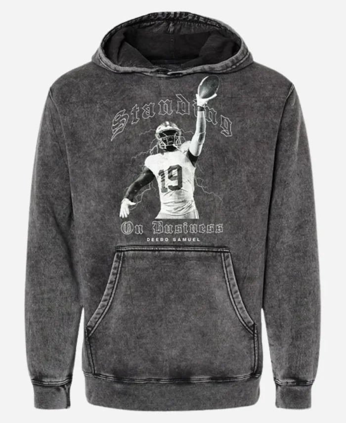 Vintage Deebo Samuel Standing On Business Mineral Wash Grey Pullover Hoodie
