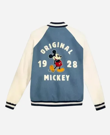 Vintage Disney World Mickey Mouse Denim Varsity Jacket