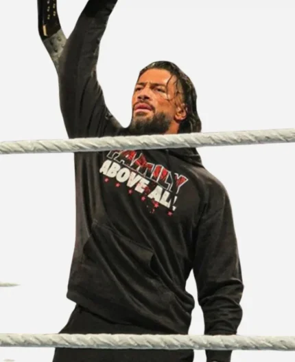 WWE Roman Reigns Family Above All Black Pullover Hoodie