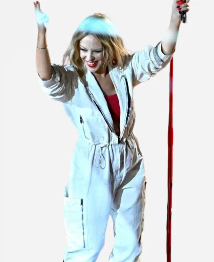 2023 F1 Grand Prix Kylie Minogue White Jumpsuit