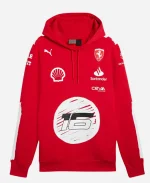 2023 Scuderia Ferrari F1 Las Vegas GP Charles Leclerc Red Hoodie