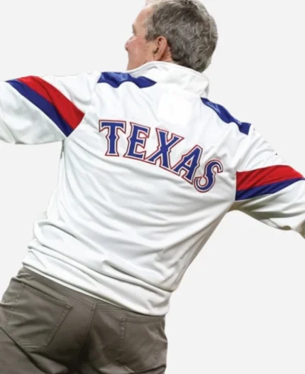 2023 World Series George W Bush Texas Rangers White Jacket
