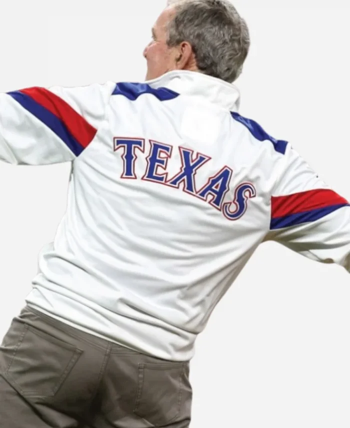 2023 World Series George W Bush Texas Rangers White Jacket