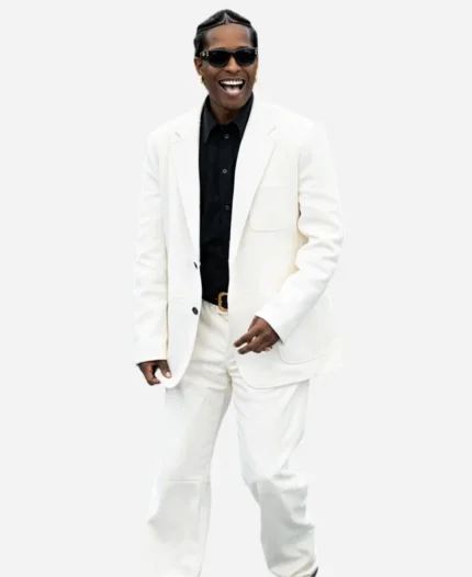 2025 Cannes Film Festival A$AP Rocky Miu Miu Suit White