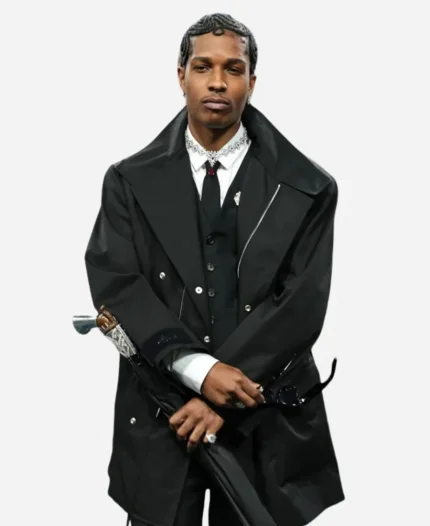 2025 Met Gala ASAP Rocky Black Coat