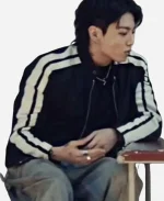 3D Jungkook White Stripe Black Jacket