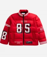 49ers NFL Player George Kittle Scarlet Puffer Jacket