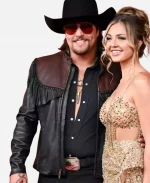 60th Academy Country Music Awards 2025 Gavin Adcock Black Cowboy Leather Jacket