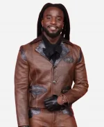 60th Academy Country Music Awards 2025 Winner Shaboozey Brown Leather Jacket