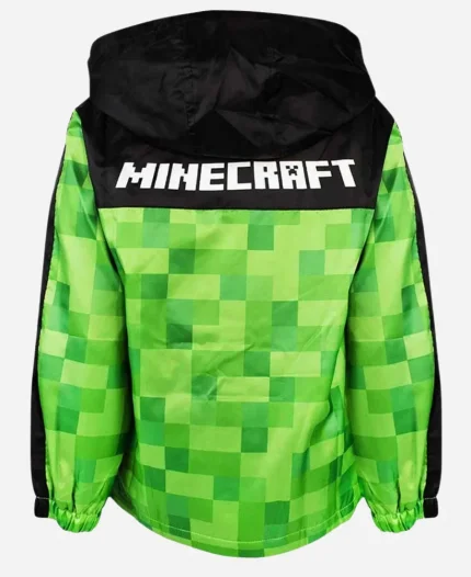 A Minecraft Green Zipper Hoodie For Unisex
