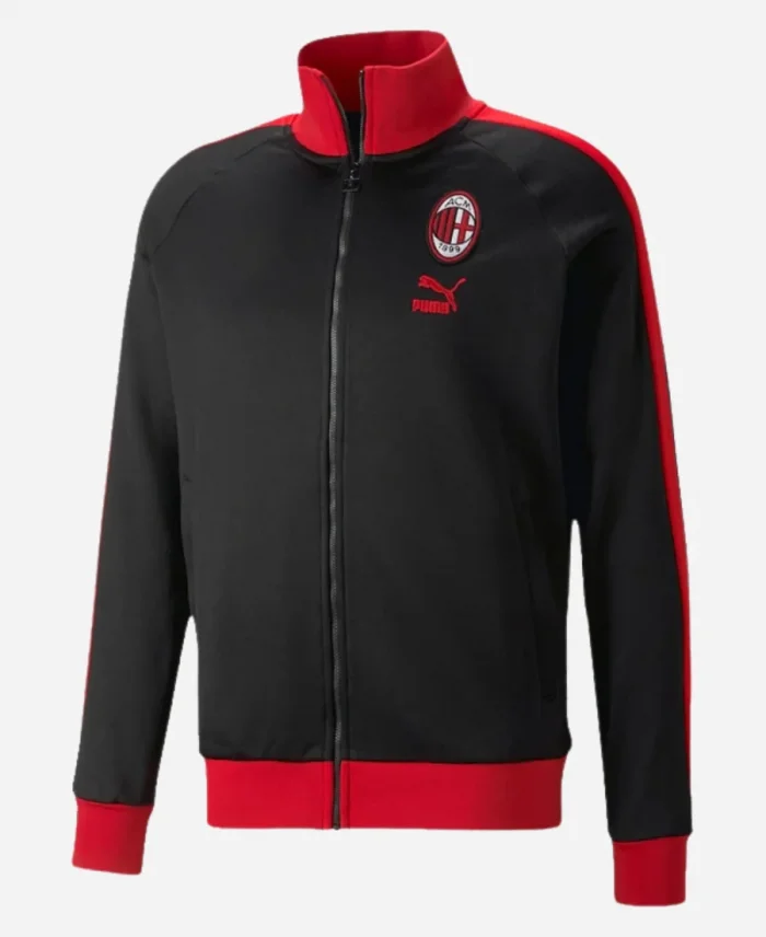 AC Milan Puma ftblHeritage T7 Raglan Full-Zip Black Track Jacket