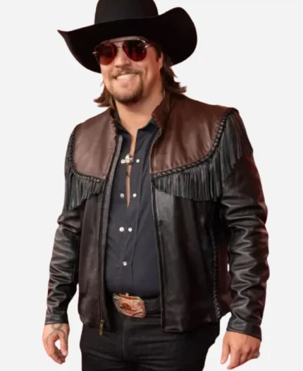 ACM Awards 2025 Gavin Adcock Fringe Leather Jacket
